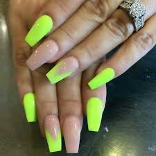 Fluorescent Nails I Love It Neon Green Nails Neon Nail Art Designs Neon Nails