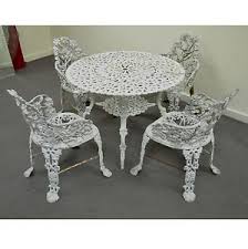 Vintage Victorian Style Cast Aluminum Grapevine Garden Dining Set Table Chairs Metal Patio Furniture Garden Furniture Sets Furniture