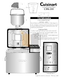 Secure bread pan into the cuisinart® bread maker. Download Free Pdf For Cuisinart Cbk 200 Bread Maker Manual