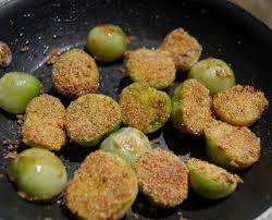 Fried Green Cherry Tomatoes Green Cherry Tomatoes Recipe Cherry Tomato Recipes Green Cherries