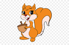 Two cute squirrels on the tree. Cartoon Easy Cute Clipart Squirrel Drawing Of Squirrel With Colour Png Download 5236351 Pinclipart