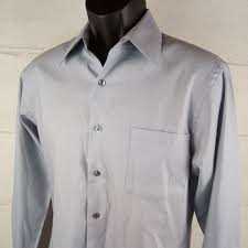 Van Heusen Dress Shirt Size 15 Fitted Blue