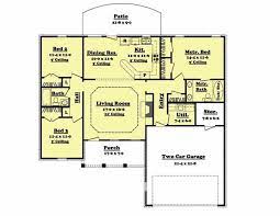 3 Bedroom 2 Bath Split Ranch House Plan 1400 Sq Ft House Plans Country Floor Plans Basement House Plans