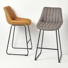 Find bar stools in a style that matches your decor at sears. Faux Leather Bar Stool Chair Kitchen Barstool With Backrest Metal Frame Ebay