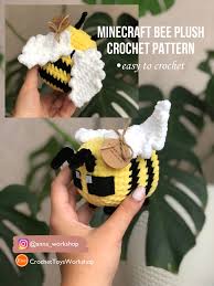 Seth the sloth free crochet pattern. Minecraft Bee Plush Crochet Pattern Etsy In 2021 Crochet Patterns Pattern Stuffed Toys Patterns