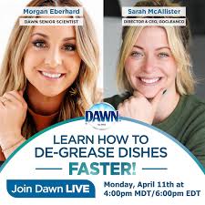 Don't forget to join our live TODAY @6pm with @gocleanco & P&G Senior  Scientist, Morgan Eberhard, to learn how to use Dawn Powerwash Dish Spray  in and out of the sink!