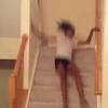 Standing at the top of a long flight of stairs can be frightening for a child. 1