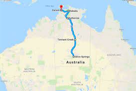 Darwin To Cairns Road Trip Map Driving 'The Track' From Alice Springs To Darwin, Australia