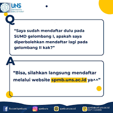 Pendaftaran spmb pascasarjana uns periode i tahun 2021 diperpanjang sampai 20 mei 2021 Informasi Perubahan Jadwal Sumd Spmb Uns Surakarta Facebook
