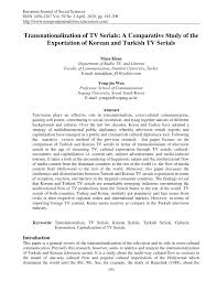 Serials.ws main page daily updating!!! Pdf Transnationalization Of Tv Serials A Comparative Study Of The Exportation Of Korean And Turkish Tv Serials