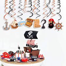 Use these ideas to help throw the perfect mustache baby shower. Buy 80pcs Pirate Birthday Party Decorations Pirate Happy Birthday Banner Hanging Swirls Balloons Eye Mask Mustaches Cupcake Toppers Bandana Pirate Theme Party Supplies Favors For Kids Boys Girls Online In Turkey B08xx81w75