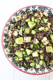 Quinoa Salad With Edamame Cucumber And Avocado Recipe On Twopeasandtheirpod Com A Must Make Salad For Summe Avocado Recipes Homemade Recipes Delicious Salads