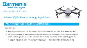 Die barmenia next strategies gmbh (bns) befindet sich zu je 50 prozent im besitz der barmenia krankenversicherung ag und der barmenia lebensversicherung a. Barmenia Drohnenversicherung Haftpflicht Fur Drohnen