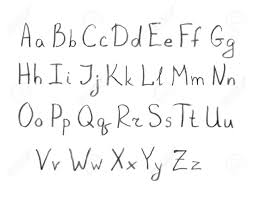 Any style of handwriting which is designed . Hand Written Simple Pencil English Alphabet Stock Photo Picture And Royalty Free Image Image 74659204