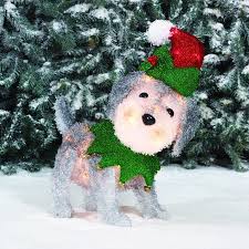 We have christmas tabletop decor, wall hangings, holiday bathroom decor, decorative fireplace screens, christmas candles and so much more! Holiday Time Light Up Fluffy Schnauzer Christmas Decoration Walmart Com Holiday Time Lights Christmas Decorations Outdoor Christmas Decorations