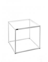 Table en verre pietement chromé pliable. Pietement Table D Appoint Blanc