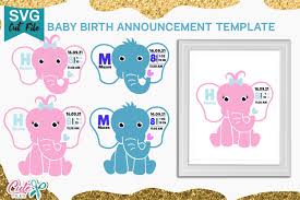 Elephant Birth Stats Svg Bundle Template 1226630 Cut Files Design Bundles