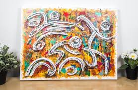 Colored Triathlon Ii Triathlon Original Art Ironman Triathlon Wall Decor Gift For Triathlete Swim Bike Run Acrylic Bicycle Art Print Box Art Original Art