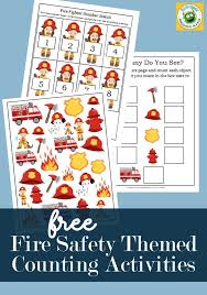 Fire Safety Themed Counting Activity Printables For Preschoolers Fire Safety Math Activities Fire Safety Math Fire Safety Preschool