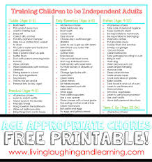 Age Appropriate Chore Charts Free Printable Age