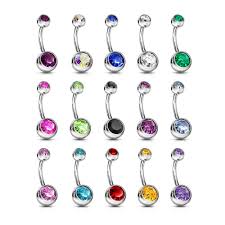 Instruments chirurgicaux les instruments chirurgicaux du centrel. Piercing Nombril Acier Chirurgical Double Strass