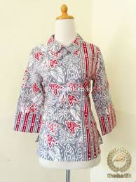 Bagi anda para wanita karir ini dapat menjadi inspirasi dan tambah. Jual Model Baju Batik Kerja Wanita Blus Kombinasi Garis Thebatik Co Id