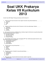 Soal Prakarya Budidaya Tanaman Sayuran Kelas 7 Guru Paud