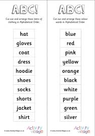 Alphabetize words, text, lists, and similar information. Alphabetical Order Cards