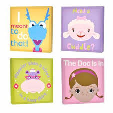 Disney Doc Mcstuffins 4 Pack Canvas Wall Art Doc Mcstuffins Wall Decor Canvas Wall Art Set Doc Mcstuffins