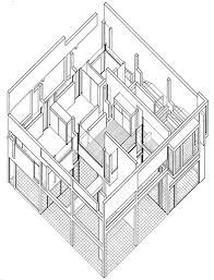House x has a special complexity, an architectural form that derives from studies of maths, geometry and philosophy on a combination of planes that create spaces, voids and 3d spaces, highly related between differentiating grids. Interview Peter Eisenman Architectural Review