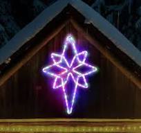 22 Inch Large Star of Bethlehem Outdoor Lights, 360 LED Neon Motif Bright  LEDs Outdoor Christmas Nativity Scene Yard Porch with Standard Adaptor ...