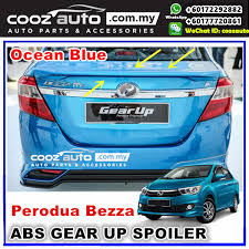 Bodykit bezza gear up 2020 *#rm635* c/w led, emblem, cat & pasang. Perodua Bezza Gear Up Rear Spoiler Ocean Blue