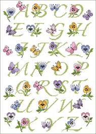 Stricken, sticken, häkeln, basteln, malen oder knüpfen: Fruhlings Abc Themen Stickerei Alphabet Kreuzstichsets Kreuzstich Gratis