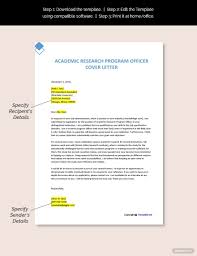 Free Academic Research Program Officer Cover Letter Template In 2020 Cover Letter Template Letter Templates Cover Letter Template Free