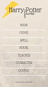 Harry Potter Favorites Template For Instagram Instagram Harrypotter Template Favorites Fun Hp Harry Potter Stories Harry Potter 5 Harry Potter Questions