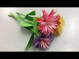 How To Make Aster Flower With Paper Making Paper Flowers Step By Step Diy Paper Crafts Youtube Paper Flowers Flower Vase Diy Paper Flower Tutorial
