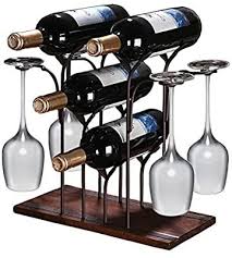 Check spelling or type a new query. Amazon Com Bkey Countertop Wine Rack With Glass Holder Hold 4 Bottle And 4 Glasses Wood Tabletop Wood Wine Holder Met Wine Rack Wood Wine Holder Wine Holder