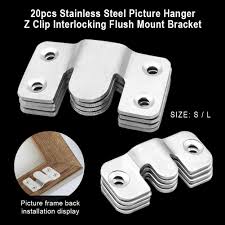 Suggest as a translation of flush mounting bracket copy 20pcs Headboard Wall Picture Hanger Display Hook Stainless Steel Interlocking Flush Mount Bracket Painting Photo Frame Hardware Picture Hangers Aliexpress