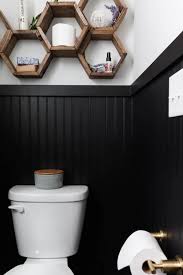 Black beadboard for an antique kitchen Modern Powder Room Reveal Crafted By The Hunts