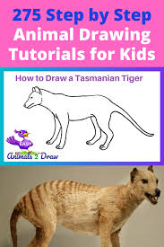 Learn How To Draw An Amazing Tasmanian Tiger With This Easy And Inspirational Step By Step Drawing Tut Tasmanian Tiger Cartoon Drawings Of Animals Easy Animals