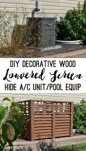 If you're looking for a quick way to cover your unsightly air conditioning unit, pallets are the way to go. Wood Louver A C Unit Screen Her Tool Belt