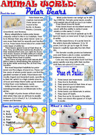 These are materials specifically concerned with a particular grammar structure at this beginner level of english, useful for. Animal World Polar Bears Summer School Reading English Teaching Materials Reading Comprehension Activities