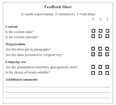 Sample Feedback Sheet From Hong Kong Senior Secondary English Language Download Scientific Diagram