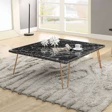 If you have a material of choice, look through a wide range of tables in different materials like marble, glass, wood, and metal. Telestis Square Occasional Table Set Black Marble Gold By Acme Furniture Furniturepick