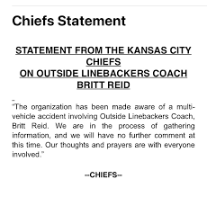 On thursday, britt reid sat at a table inside a hotel, now a member of his father's staff with the chiefs as linebackers coach. Adam Schefter On Twitter Chiefs Olb Coach Britt Reid Was Involved In A Car Accident That Kansas City Now Is Commenting On