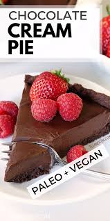 Vegan Chocolate Cream Pie Paleo Nut Free Option Video In 2020 Vegan Chocolate Pies Paleo Recipes Dessert Vegan Fudge