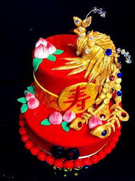 Design Birthday Cake For Mother In Law Chinese Phoenix Cake Cake Themed Cakes Red Cake