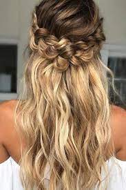 Braided Wedding Hair Loose Curls With Twisted Braid Beyond Braidedhairstyles Long Hair Updo Braided Hairstyles For Wedding Simple Prom Hair