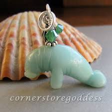 Cornerstoregoddess Amazonite Sea Cow Dugong Manatee Charm Pendant Sea Cow Dugong Ocean Mammal