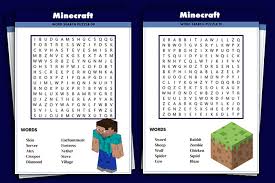 free printable minecraft word search just family fun